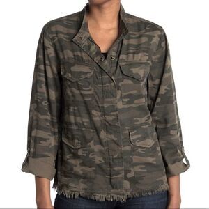 Sanctuary | Fray Hem Utility Jacket | Camo